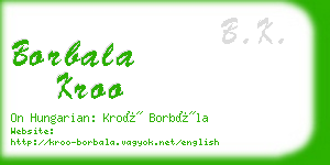 borbala kroo business card